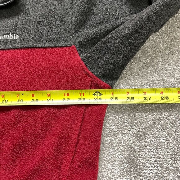Columbia Jacket Adult XL Extra Large Red Gray Full Zip Soft Fleece Outdoor Mens - Picture 8 of 10